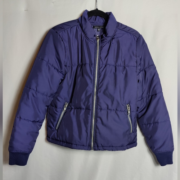 Kendall & Kylie Navy Blue Puffer Jacket, Size M - Picture 2 of 10
